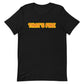 Black t shirt with that's fire text on white background